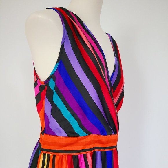 Boho Rainbow Striped Maxidress (M/L) - Picture 4 of 11